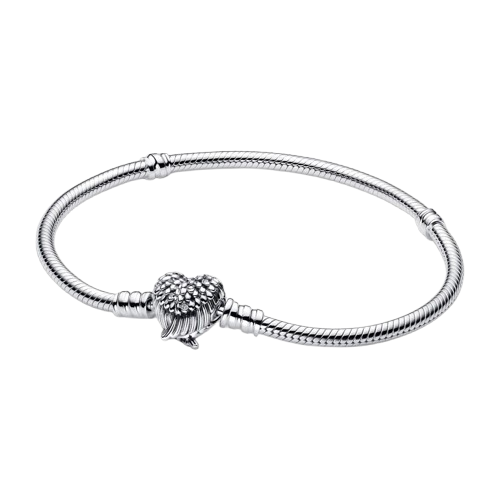 Pulsera Pandora Moments Cadena de Serpiente con Cierre Corazón Alado - Edición limitada