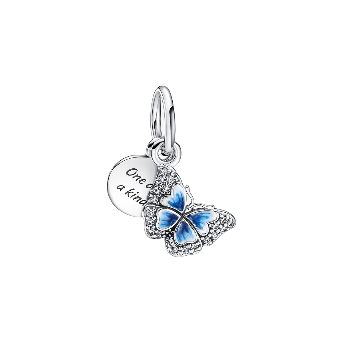 Charm Colgante Doble Mariposa Azul y Cita