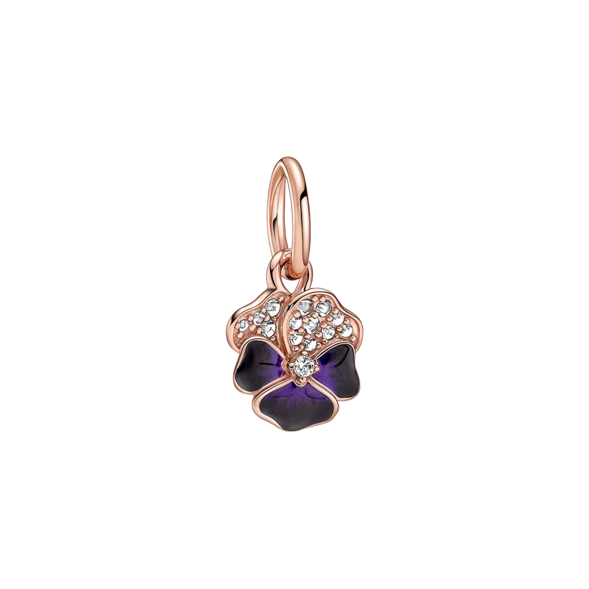 Charm Colgante Flor Pensamiento Morado