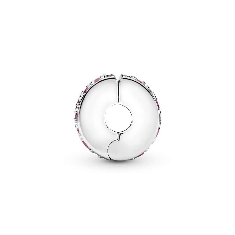 Charm de Clip Pavé Rosa