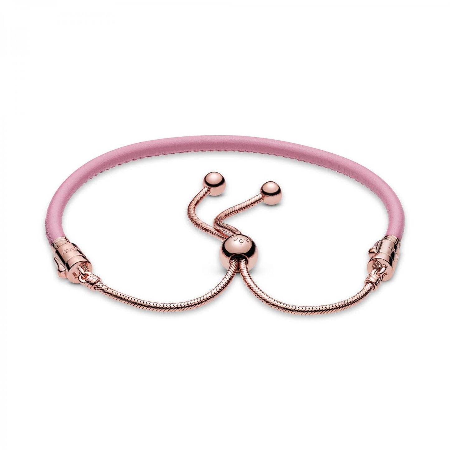 PULSERA EN CUERO ROSA CON CIERRE DESLIZANTE