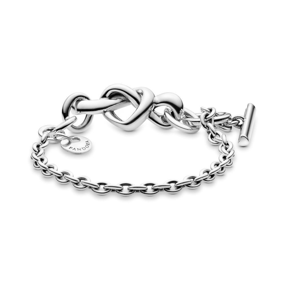 Pulsera en plata de ley Corazones Anudados