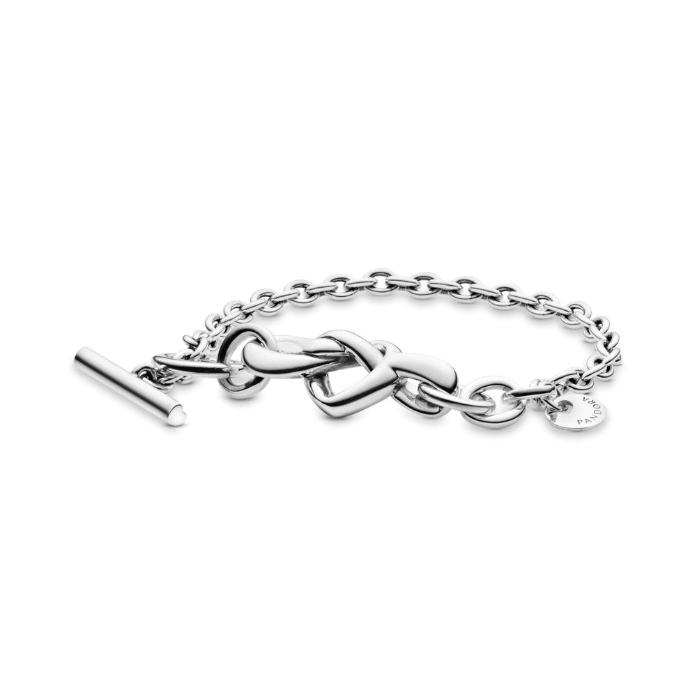 Pulsera en plata de ley Corazones Anudados