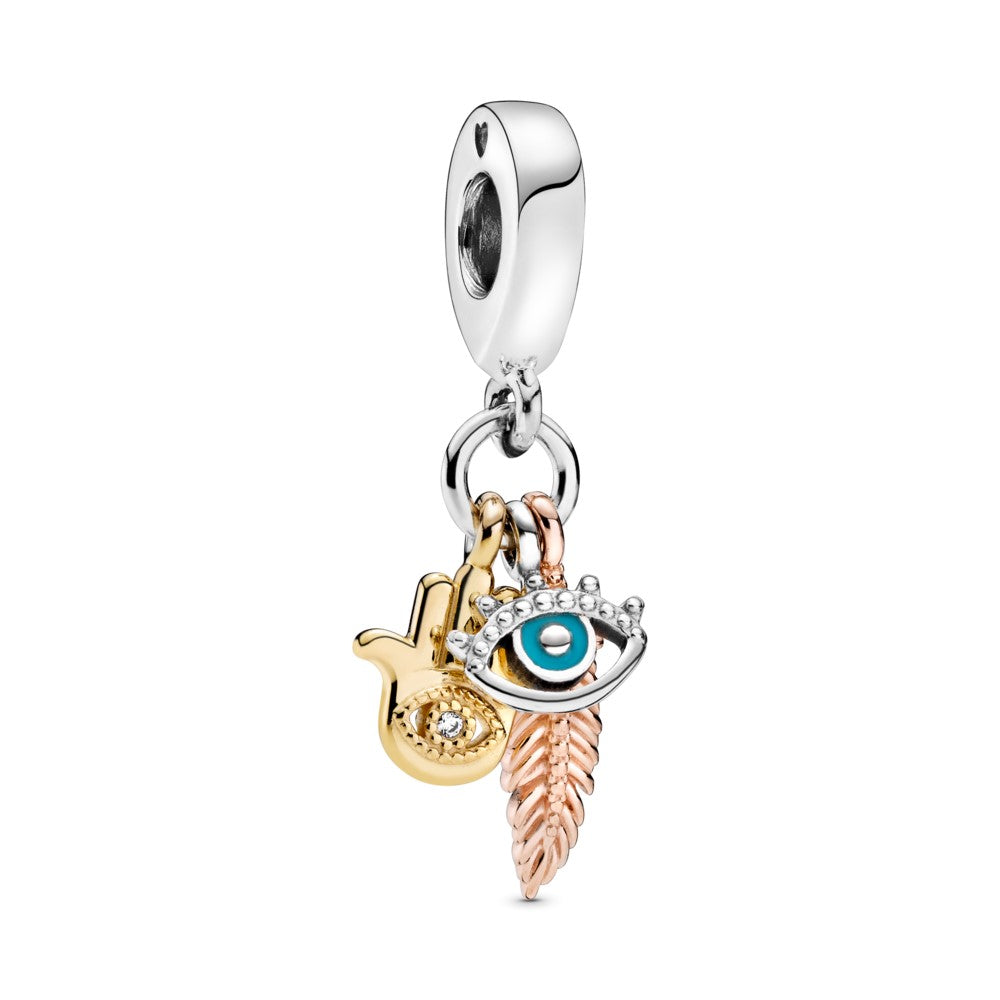 Charm Colgante Espiritualidad Jamsa, Ojo que Todo lo Ve y Pluma