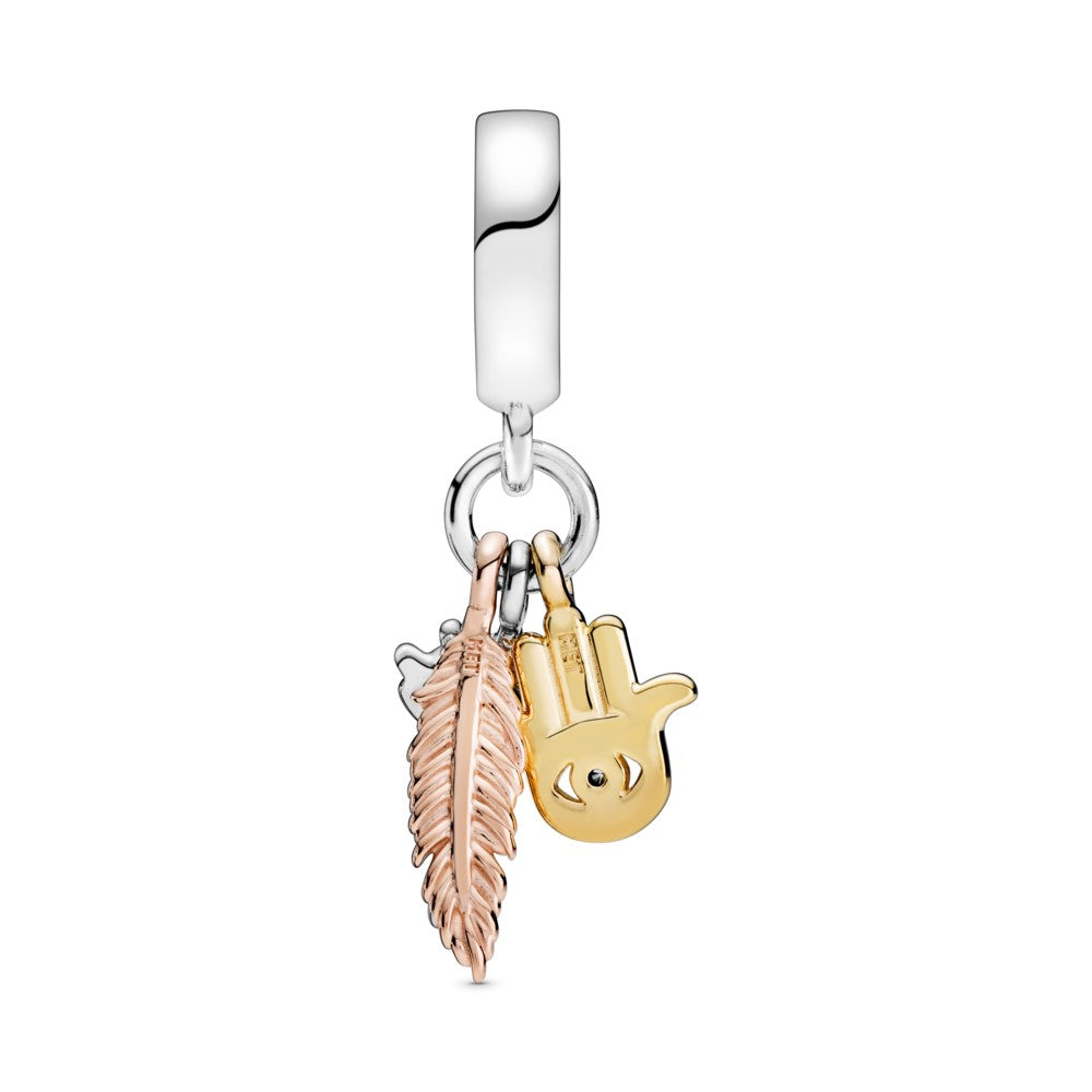 Charm Colgante Espiritualidad Jamsa, Ojo que Todo lo Ve y Pluma